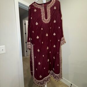 Farasha Raw silk Pakistani Shalwar Kameez